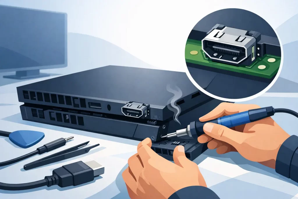 PlayStation HDMI Port Repair Example