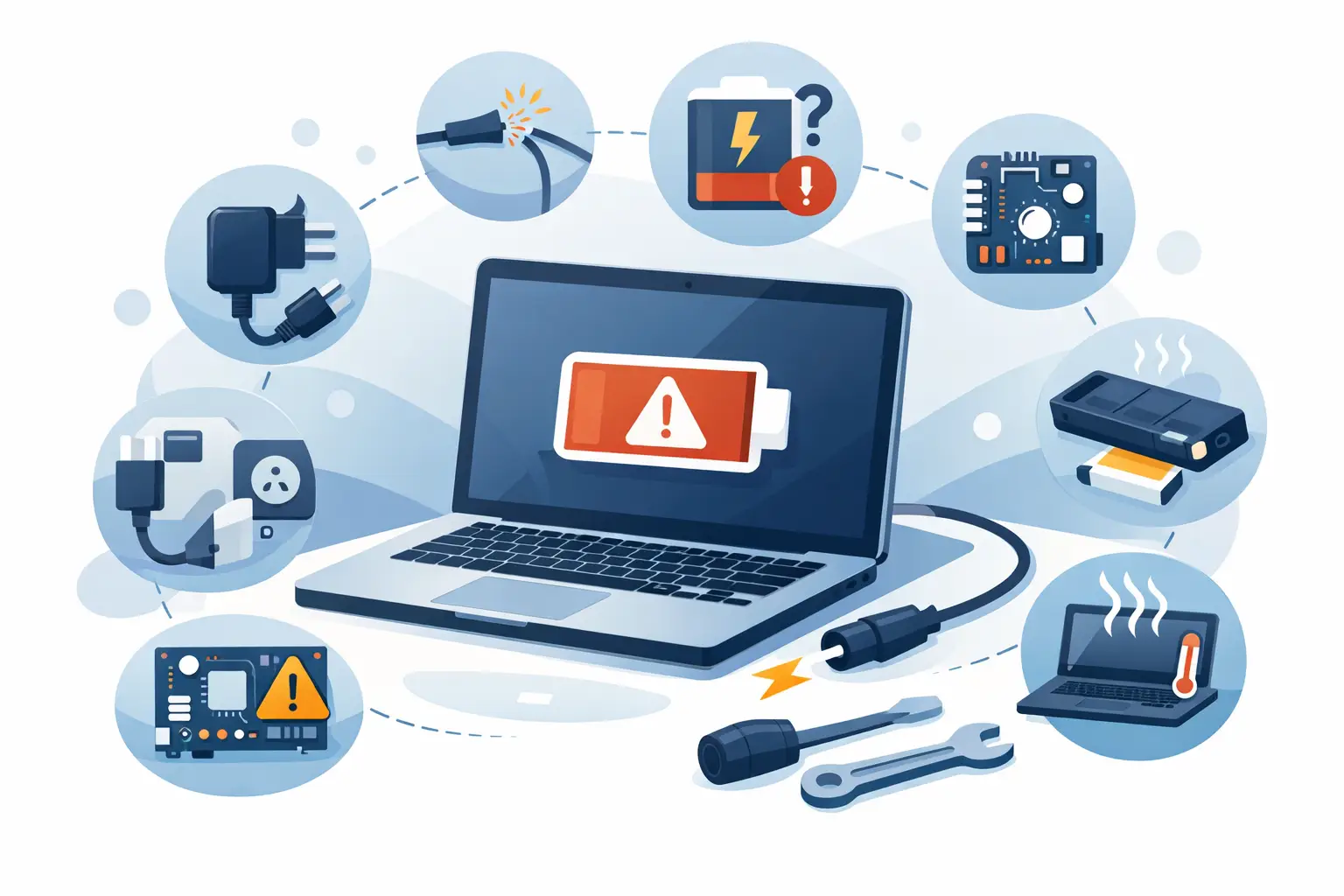 What Causes a Laptop Not Charging? 8 Common Faults