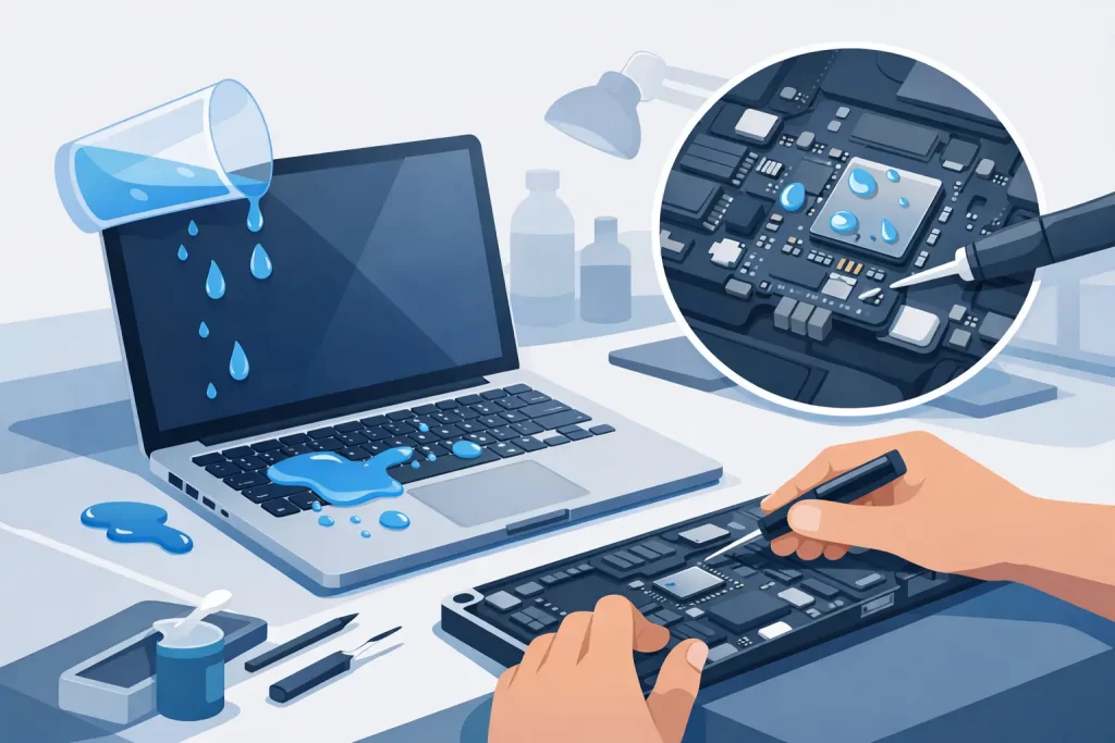 MacBook Liquid Damage Repair Example Explained